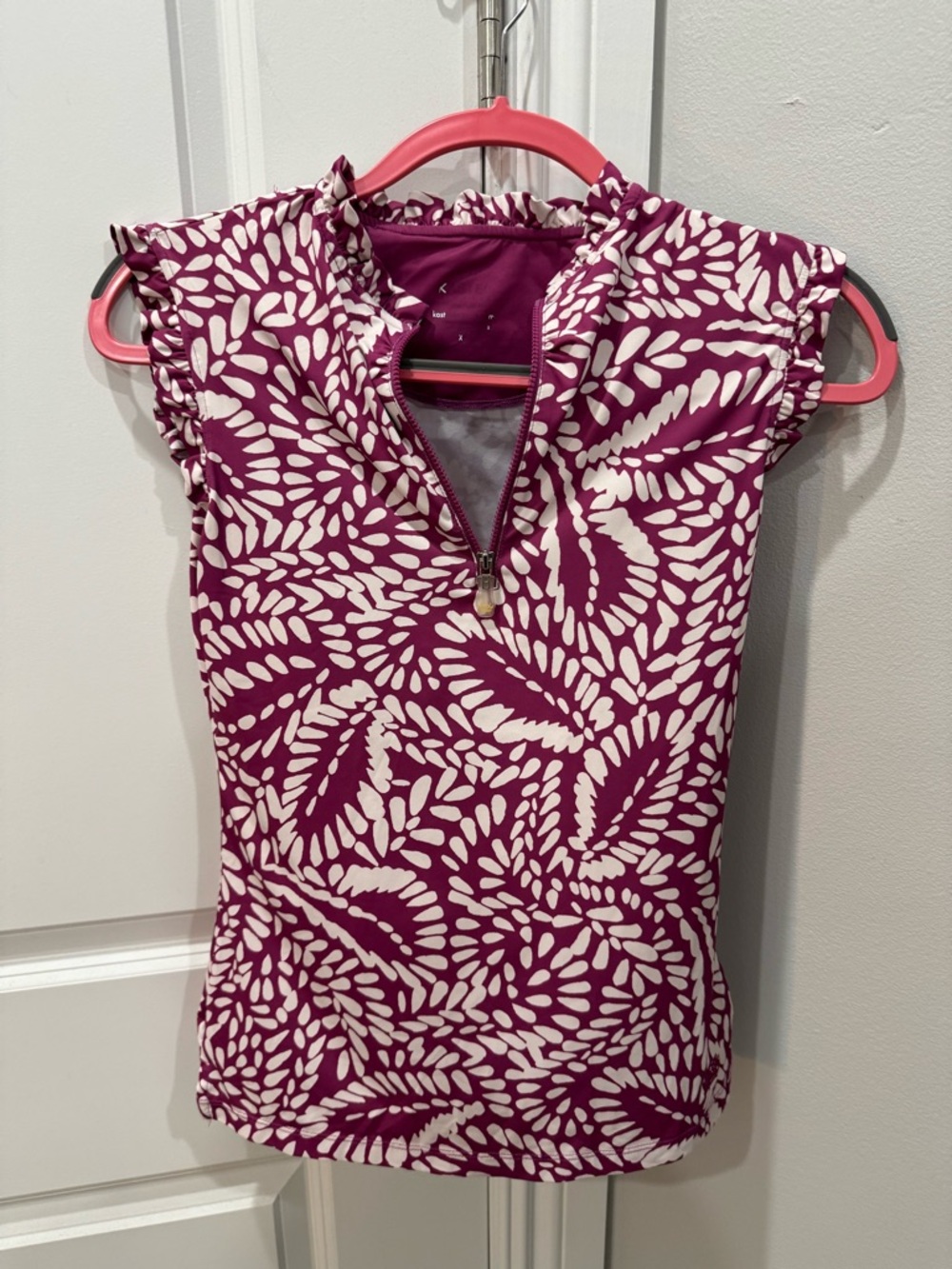 Short Sleeve Sun Shirt - Magenta & White Floral